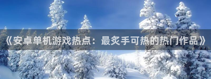 长征娱乐登录地址:《安卓单机游戏热点:最炙手可热的热门作品》