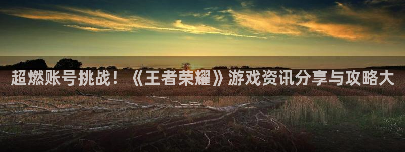 长征娱乐登录地址：超燃账号挑战！《王者荣耀》游戏资讯分享与攻
